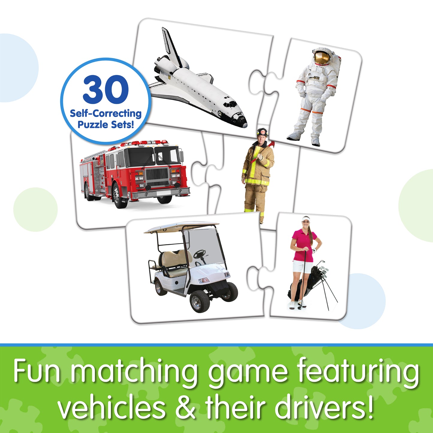 Infographic about Match It - Match My Ride that says, "Fun matching game featuring vehicles and their drivers!"