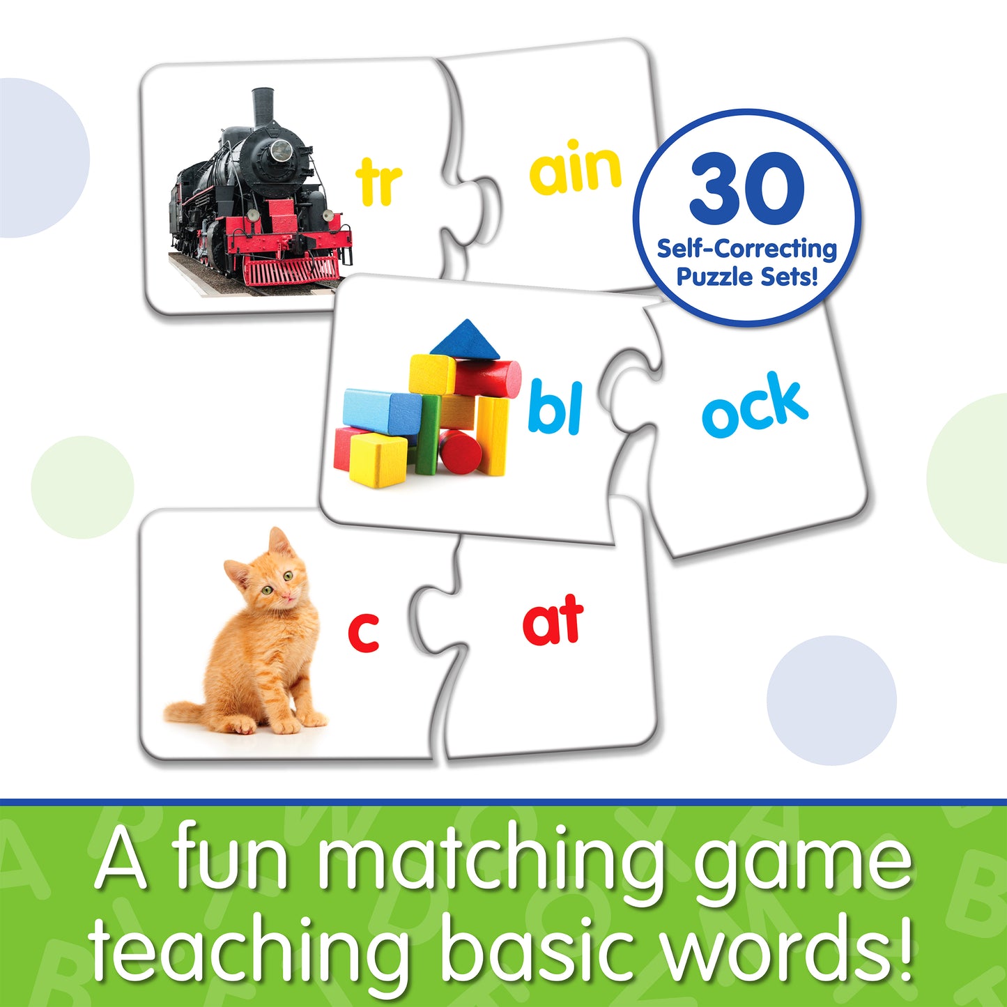 Infographic about Match It - Words that says, "A fun matching game teaching basic words!"