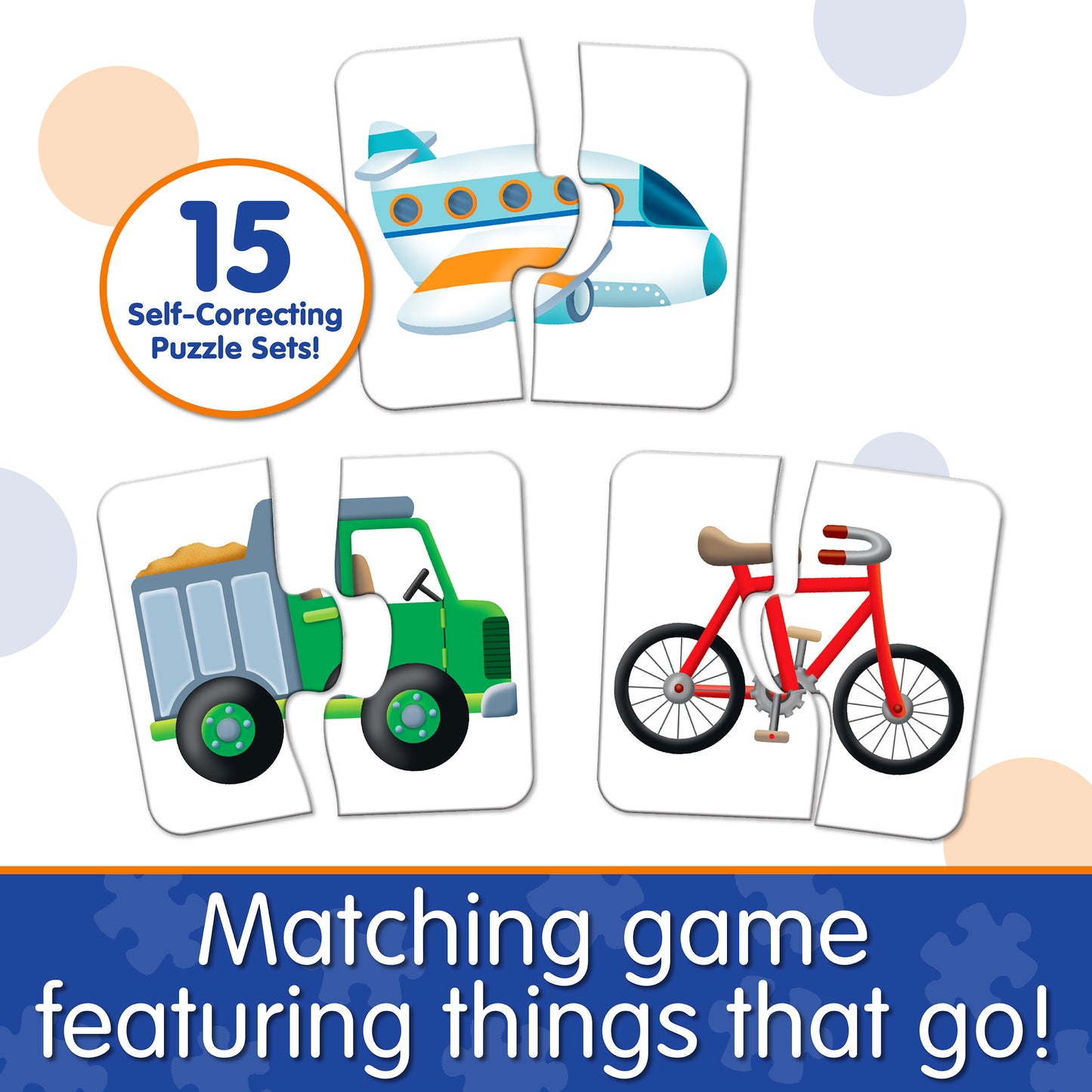 Infographic about My First Match It - Things That Go that says, "Matching game featuring things that go!"