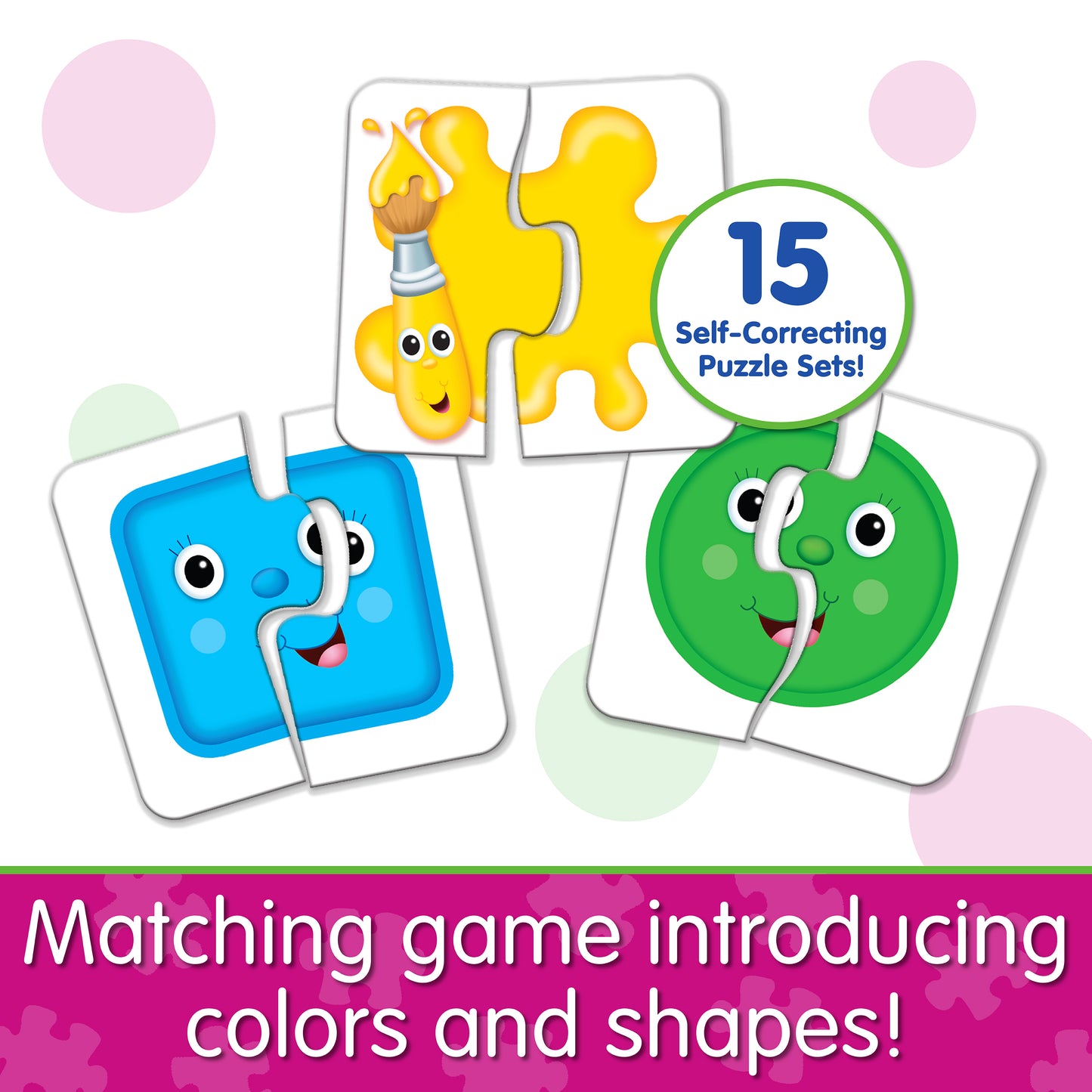 Infographic about My First Match It - Colors and Shapes that says, "Matching game introducing colors and shapes!"