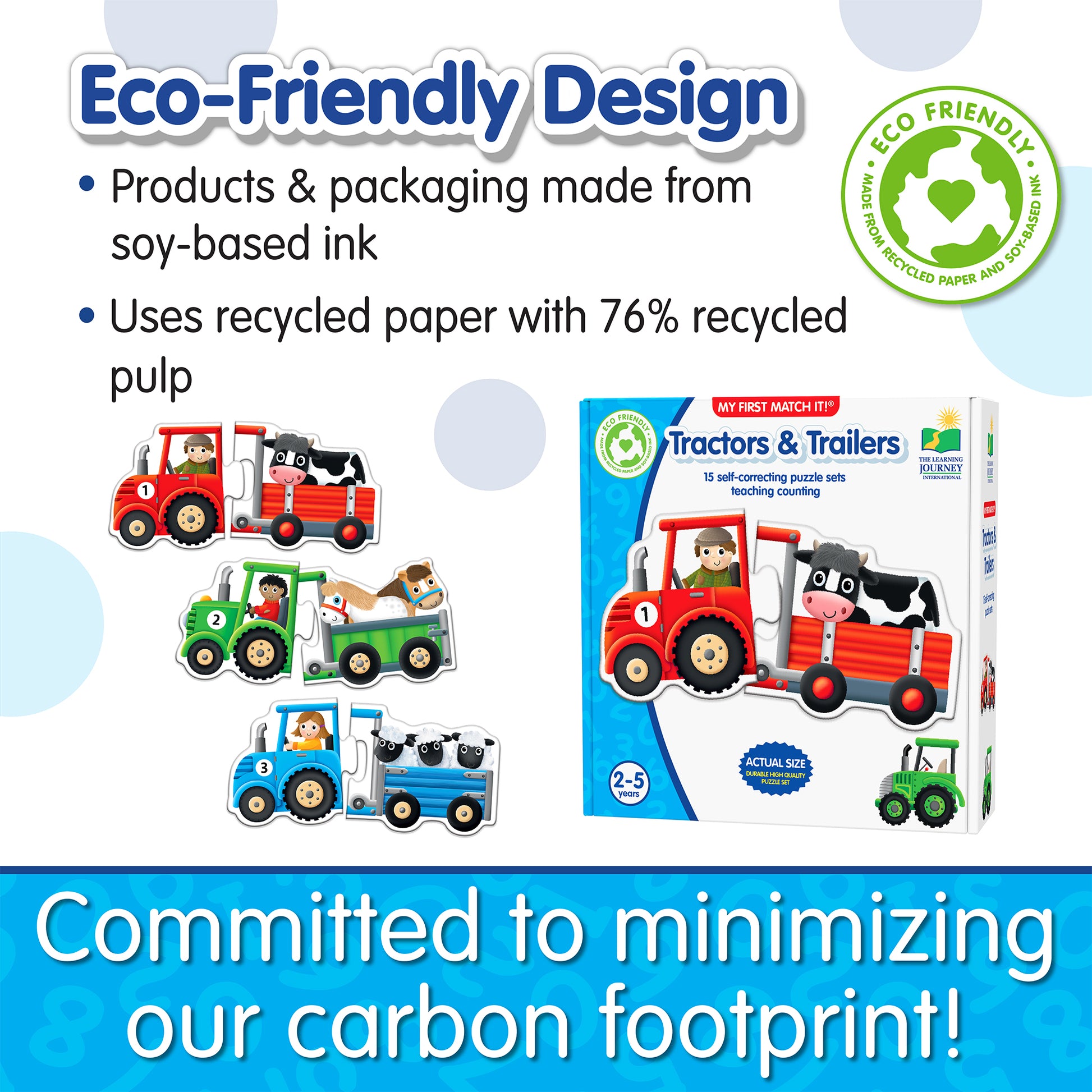 Infographic about Tractors and Trailers' eco-friendly design