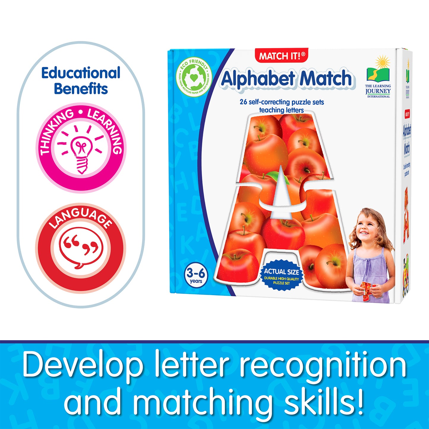 Infographic about Alphabet Match's educational benefits