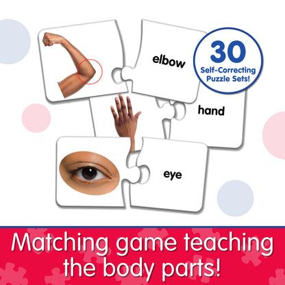 Infographic about Match It - All About Me that says, "Matching game teaching the body parts!"