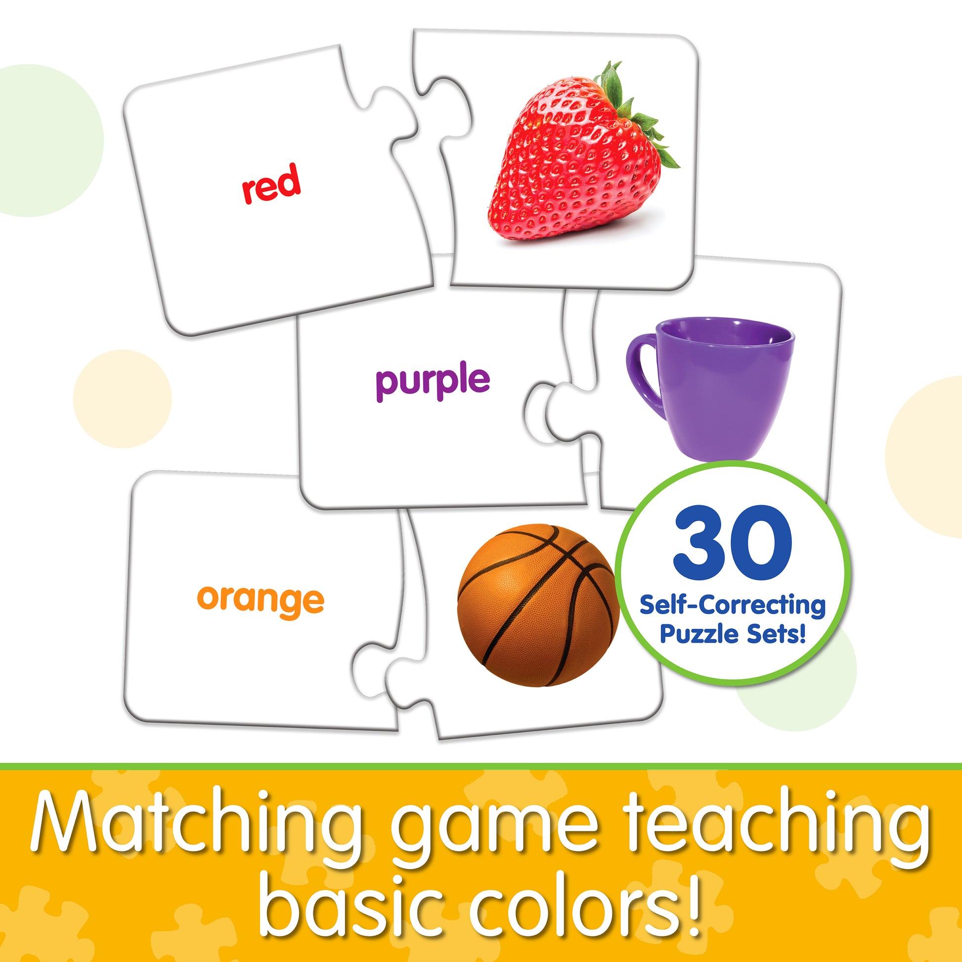 Infographic about Match It - Colors that says, "Matching game teaching basic colors!"