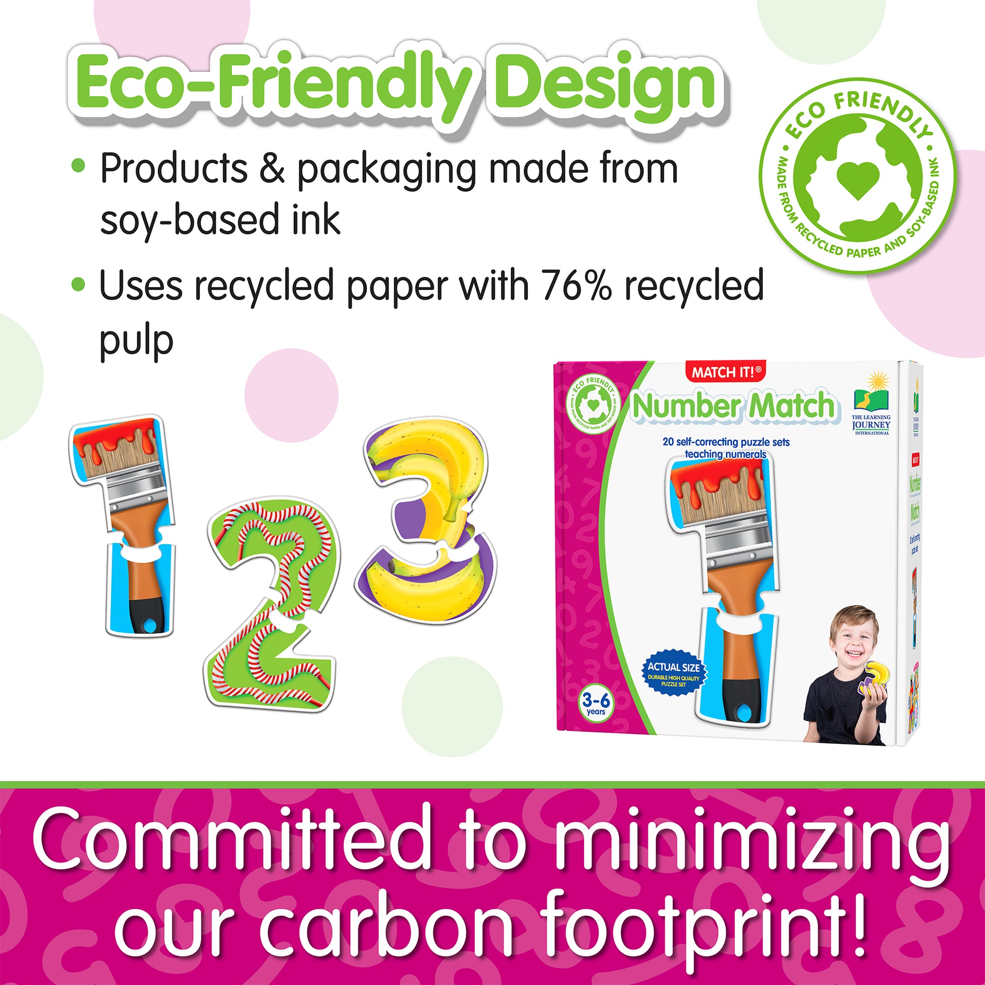 Infographic about Number Match's eco-friendly design