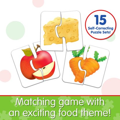 Infographic about My First Match It - Things I Eat that says, "Matching game with an exciting food theme!"