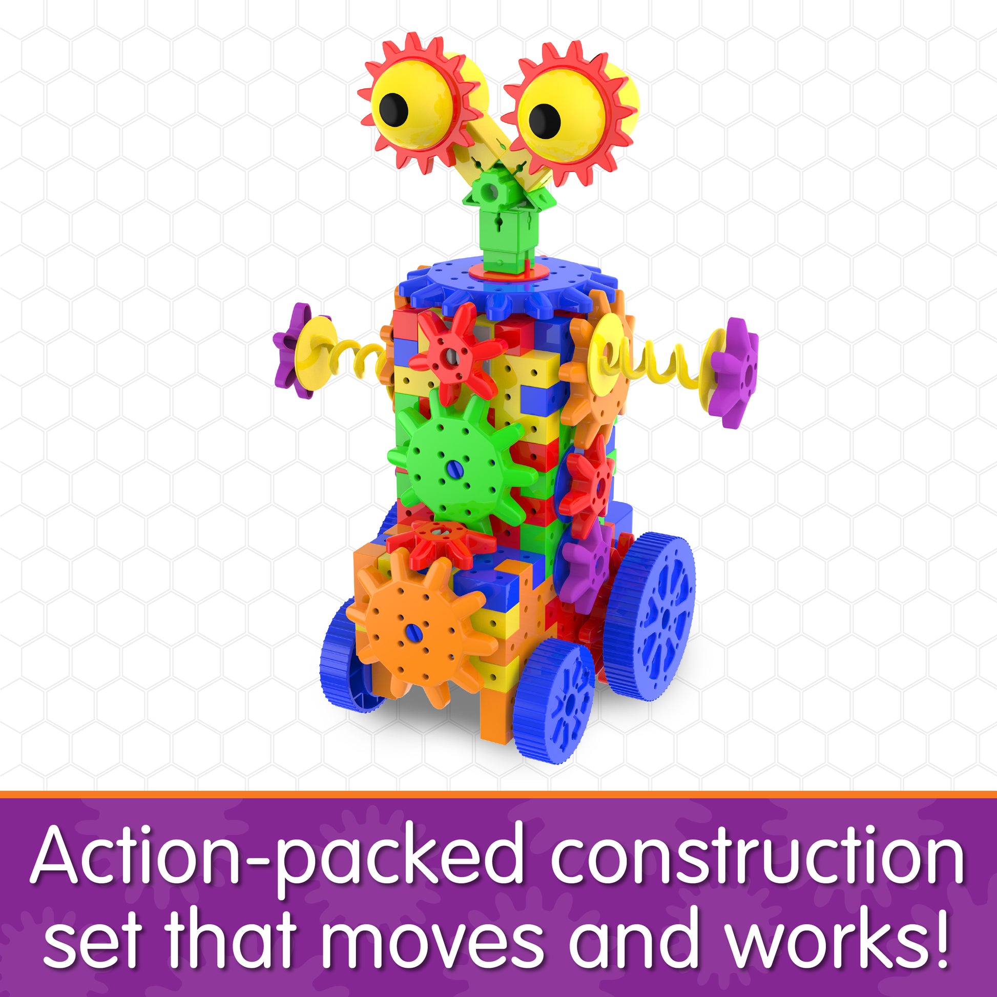 Infographic about Dizzy Droid 2.0 that says, "Action-packed construction set that moves and works!"