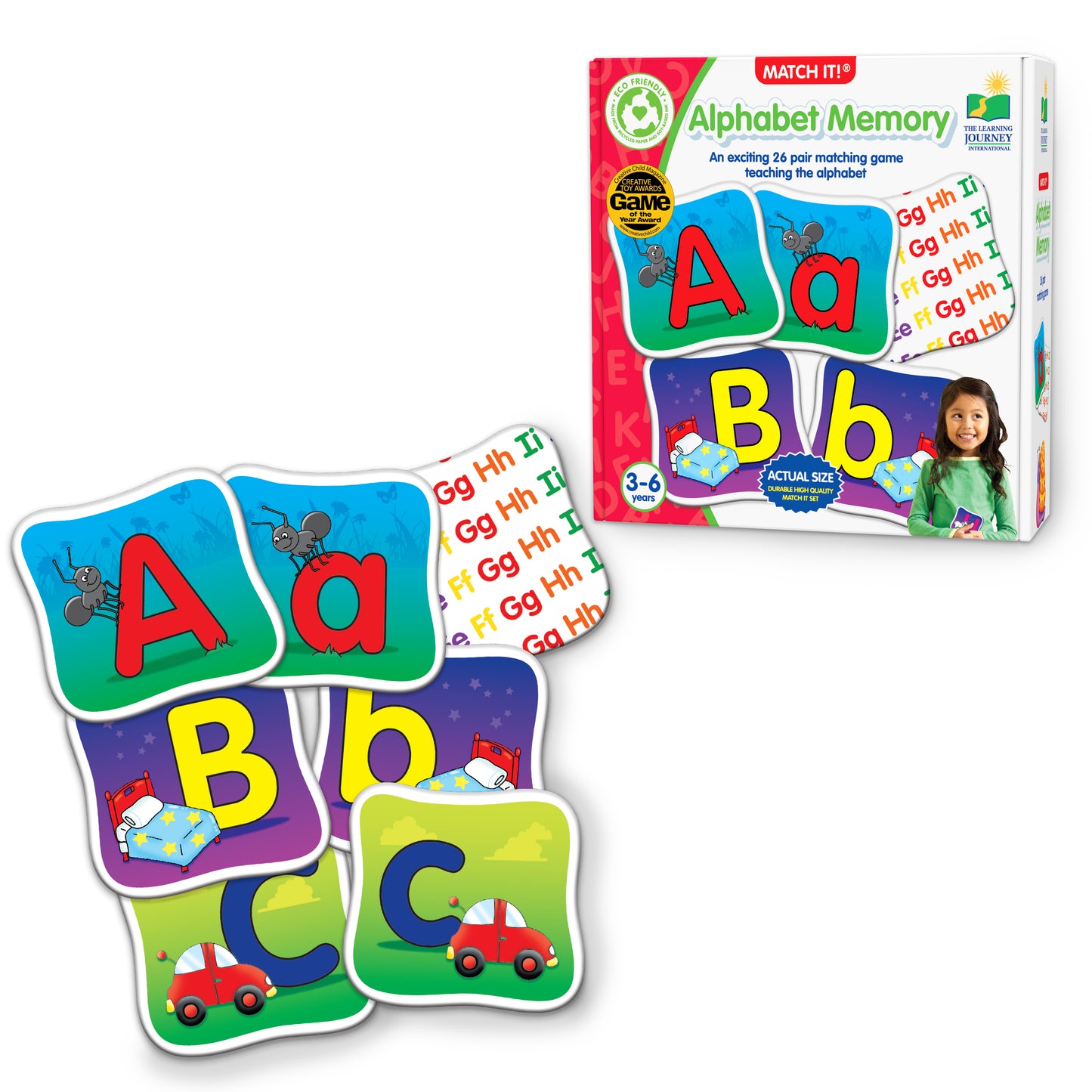 Match It - Alphabet Memory product and packaging