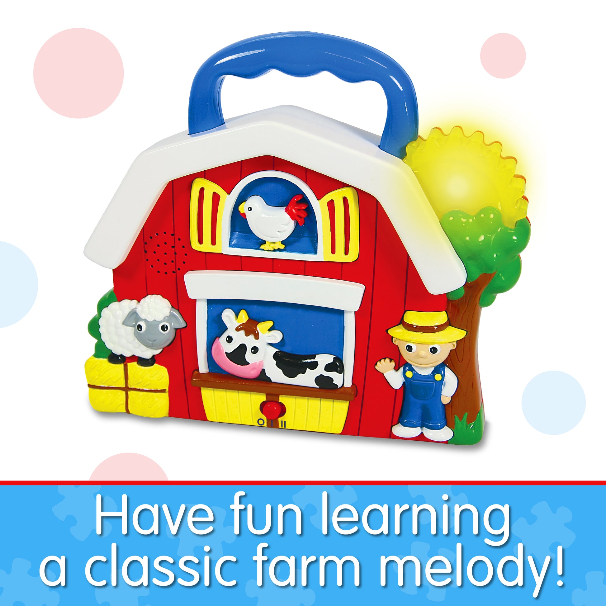 Infographic of Old MacDonald's Farm that reads "Have fun learning a classic farm melody!"