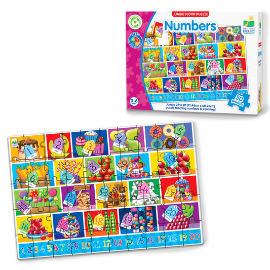 Jumbo Floor Puzzle - Numbers products and packaging.