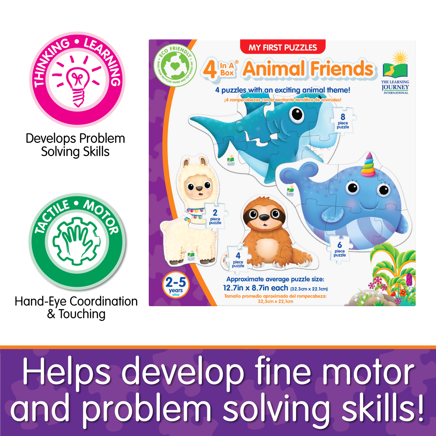 My First Puzzle Sets 4-In-A-Box Puzzles - Animal Friends (NEW)
