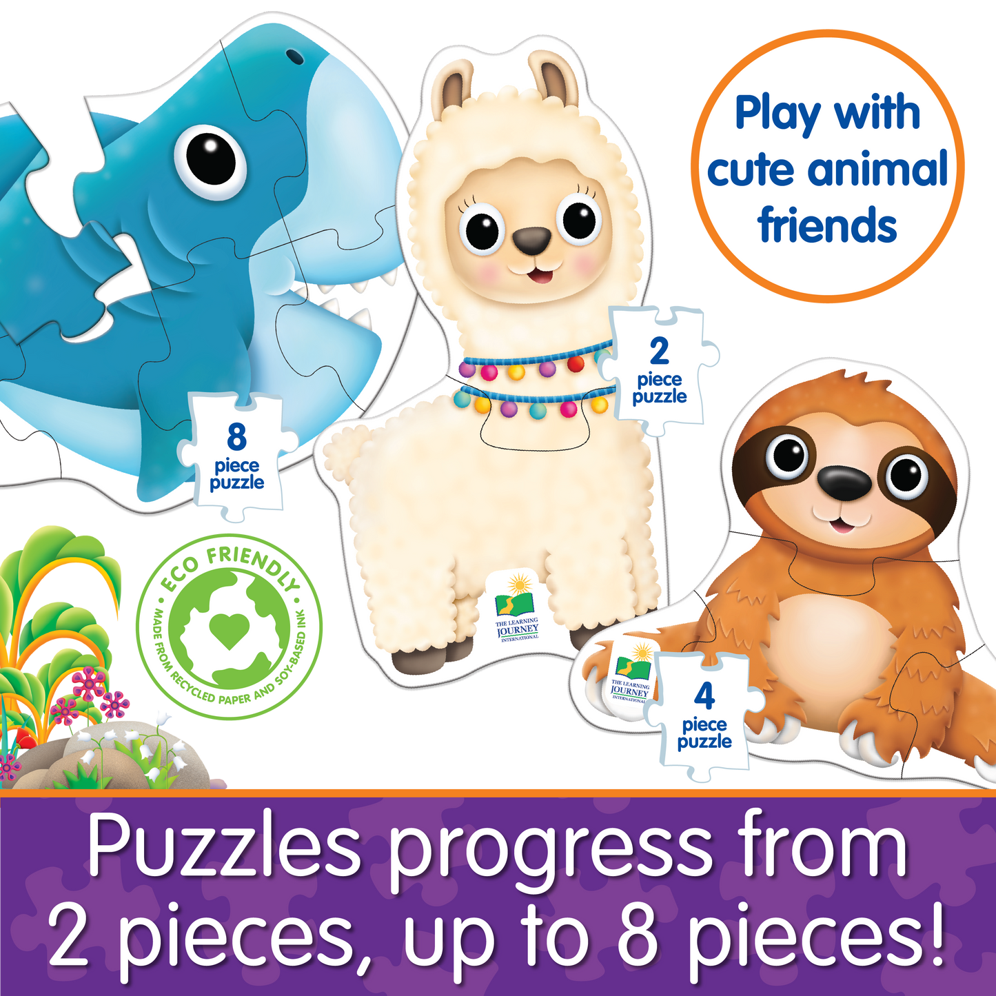 My First Puzzle Sets 4-In-A-Box Puzzles - Animal Friends (NEW)