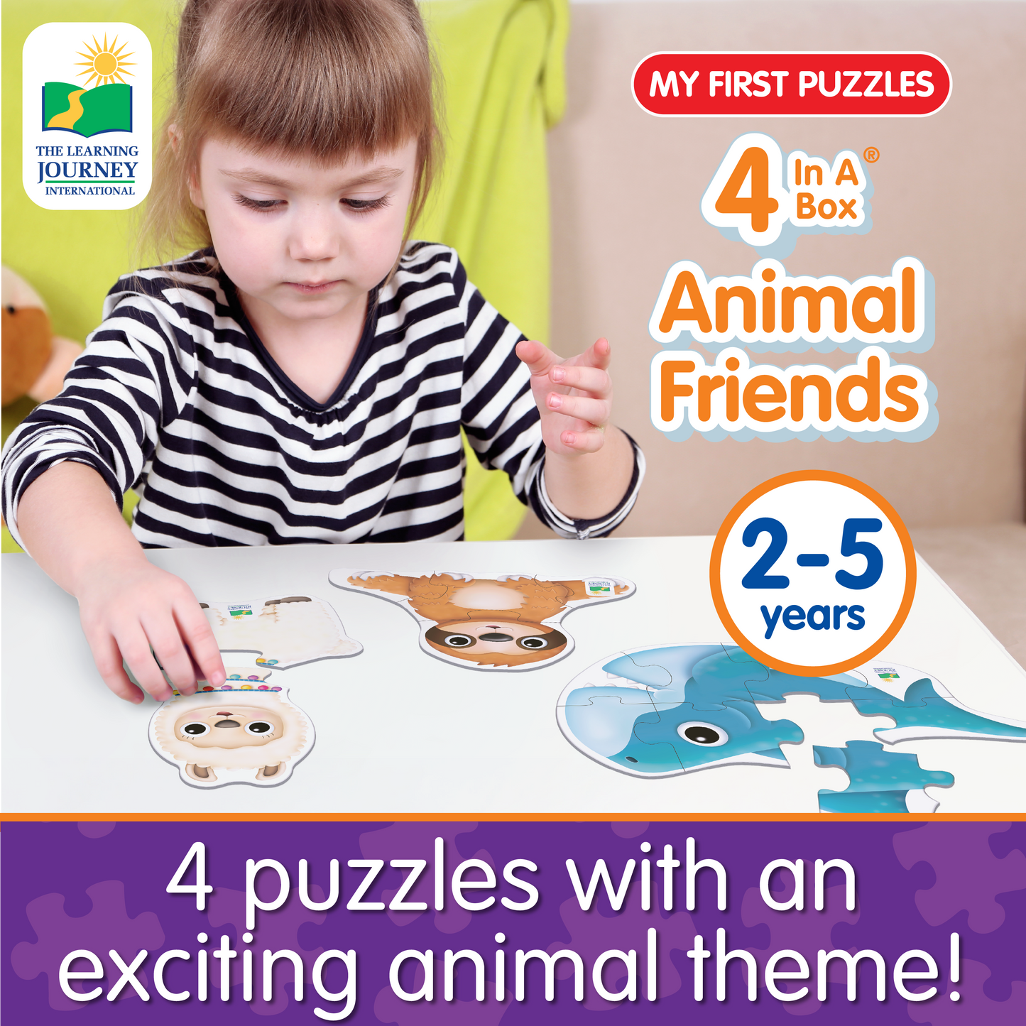 My First Puzzle Sets 4-In-A-Box Puzzles - Animal Friends (NEW)