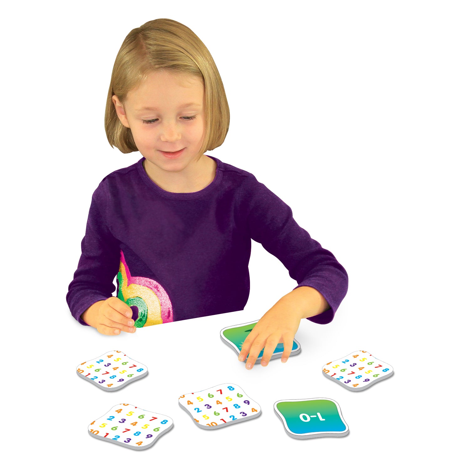 Little girl playing with Match It - Math Memory