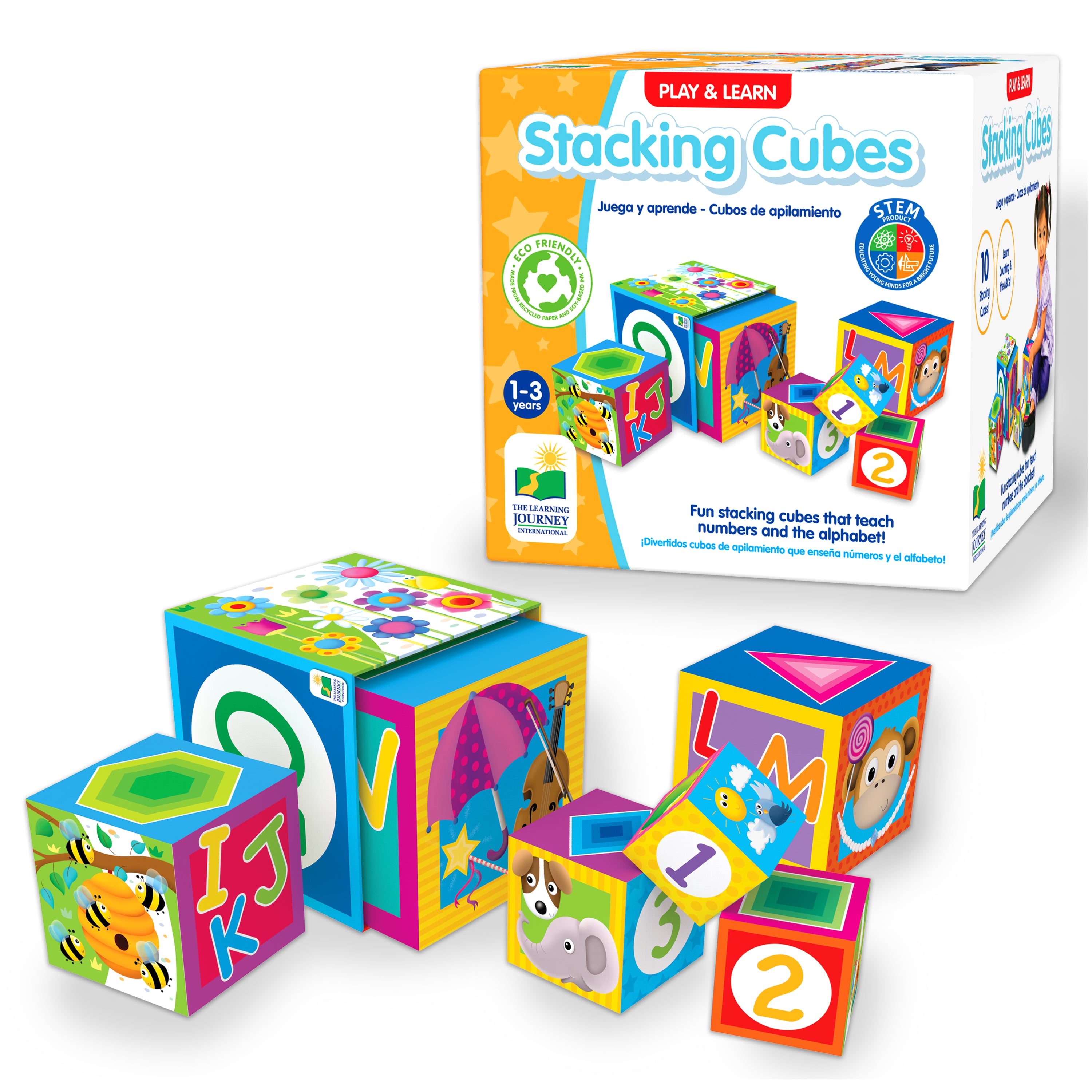 Stacking cubes toy top
