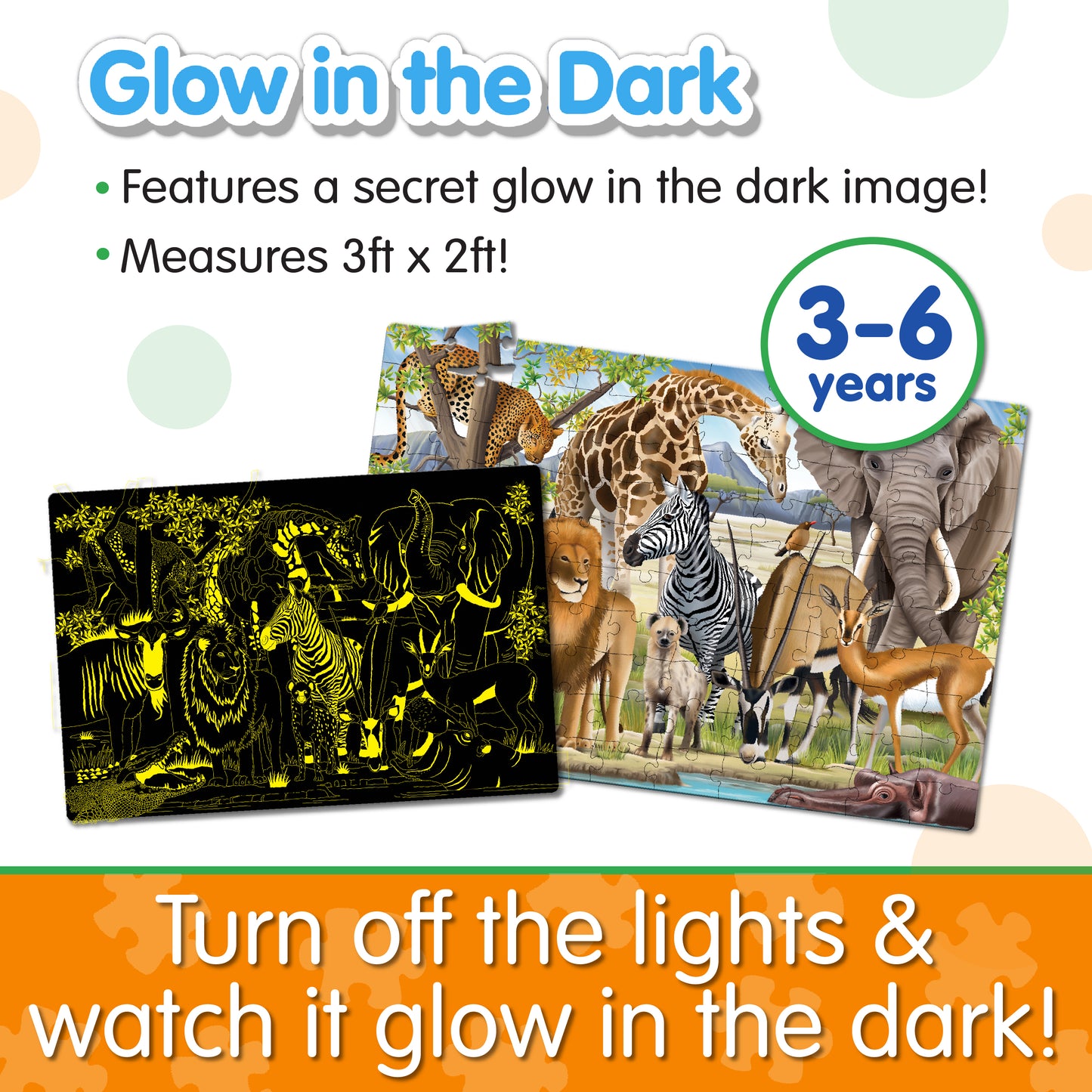Puzzle Doubles! Glow in the Dark - Wildlife
