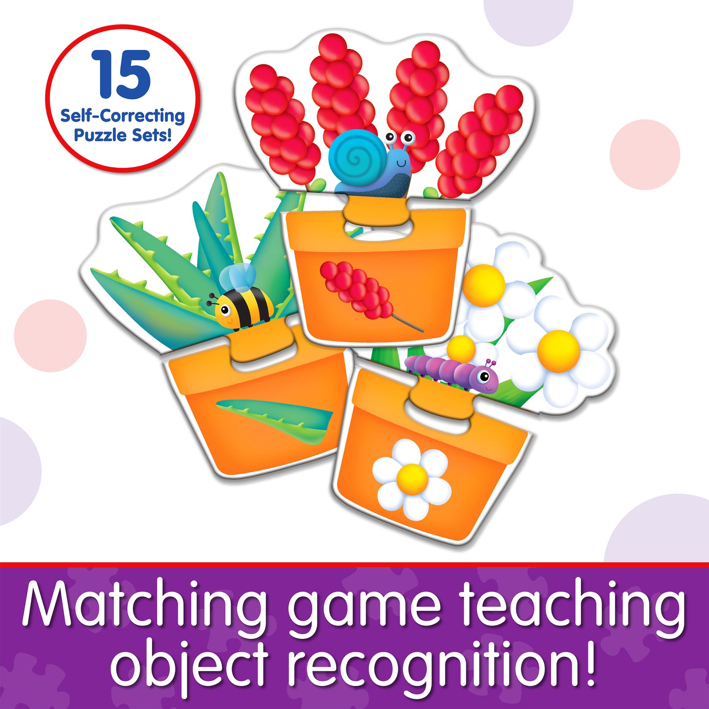 Infographic about My First Match It - Pot Your Plant that says, "Matching game teaching object recognition!"