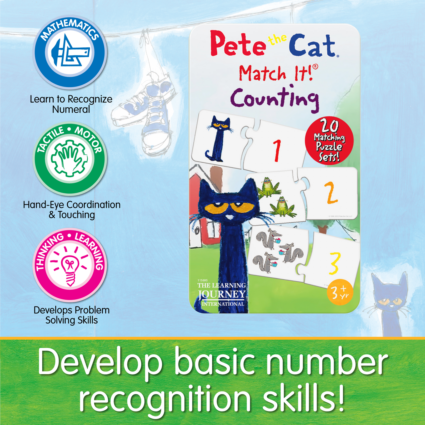 Pete the Cat - Match It! Tin - Counting  (NEW)