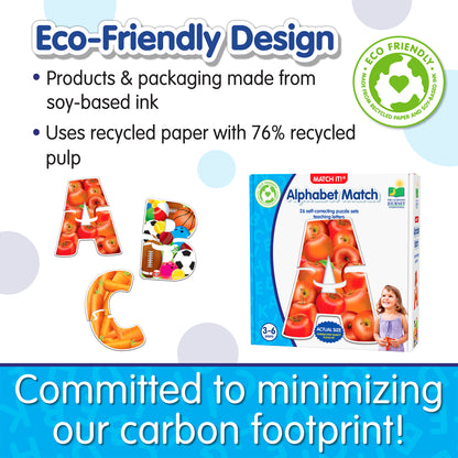 Infographic about Alphabet Match's eco-friendly design