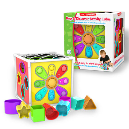 Pop and Discover Activity Cube product and packaging