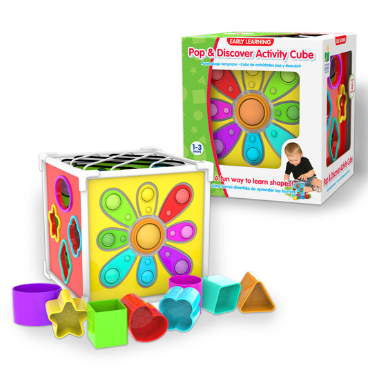 Pop and Discover Activity Cube product and packaging