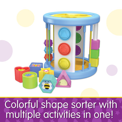 Infographic about Pop and Discover Shape Sorter's features