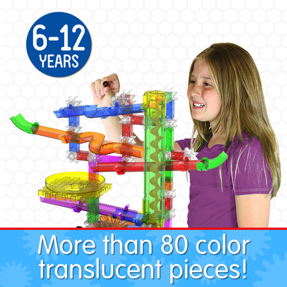 Infographic about Zoomerang 2.0 that says, "More than 80 color translucent pieces!"