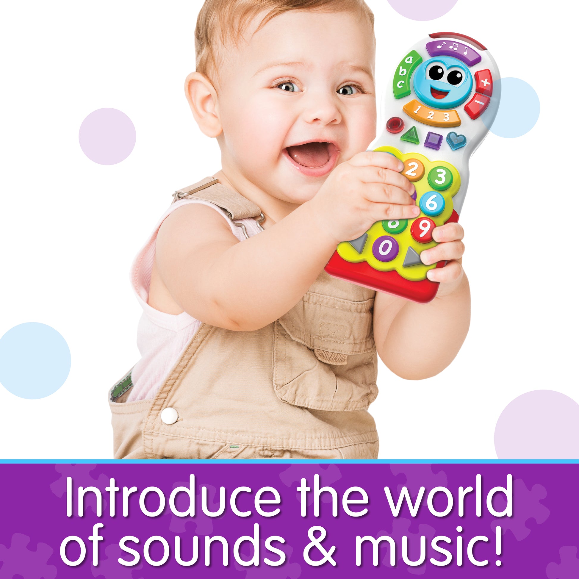 Infographic about On The Go Remote that says, "Introduce the world of sounds and music!"
