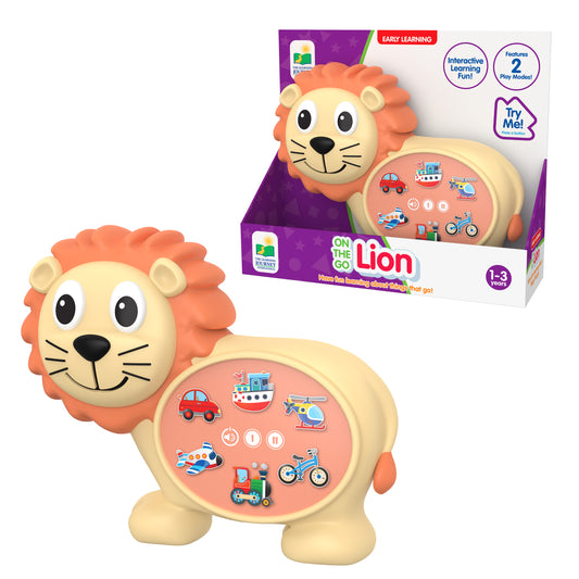 On the Go Lion product and packaging