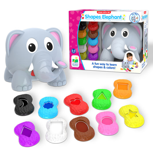 Learn With Me Shapes Elephant product and packagaing.