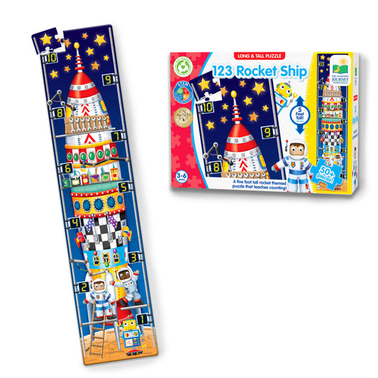 Long and Tall 123 Rocketship Puzzle and packaging