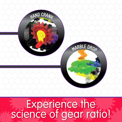 Infographic about Crankster 3.0's features that says, "Experience the science of gear ratio!"
