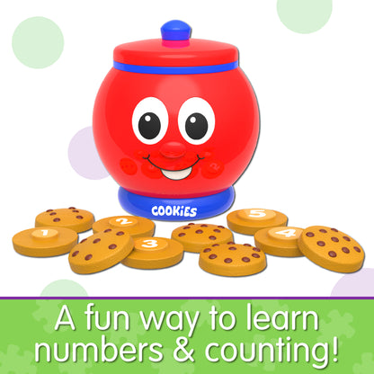 Infographic of Learn With Me Count and Learn Cookie Jar that reads, "A fun way to learn numbers and counting!"