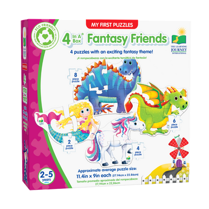 My First Puzzle Sets  4-In-A-Box Puzzles - Fantasy Friends (NEW)