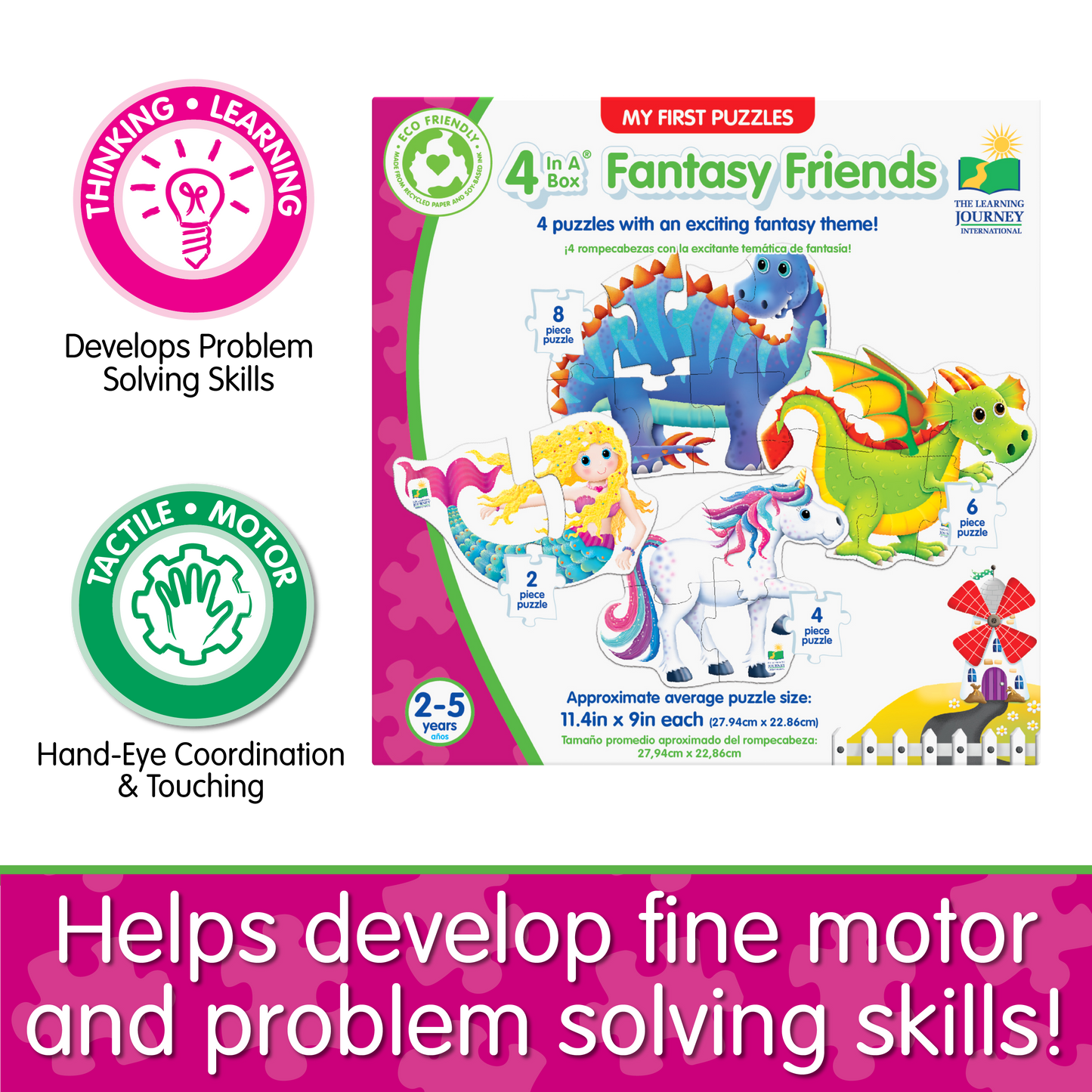 My First Puzzle Sets  4-In-A-Box Puzzles - Fantasy Friends (NEW)