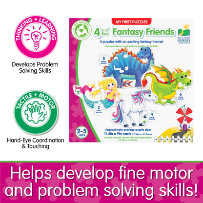 My First Puzzle Sets  4-In-A-Box Puzzles - Fantasy Friends (NEW)