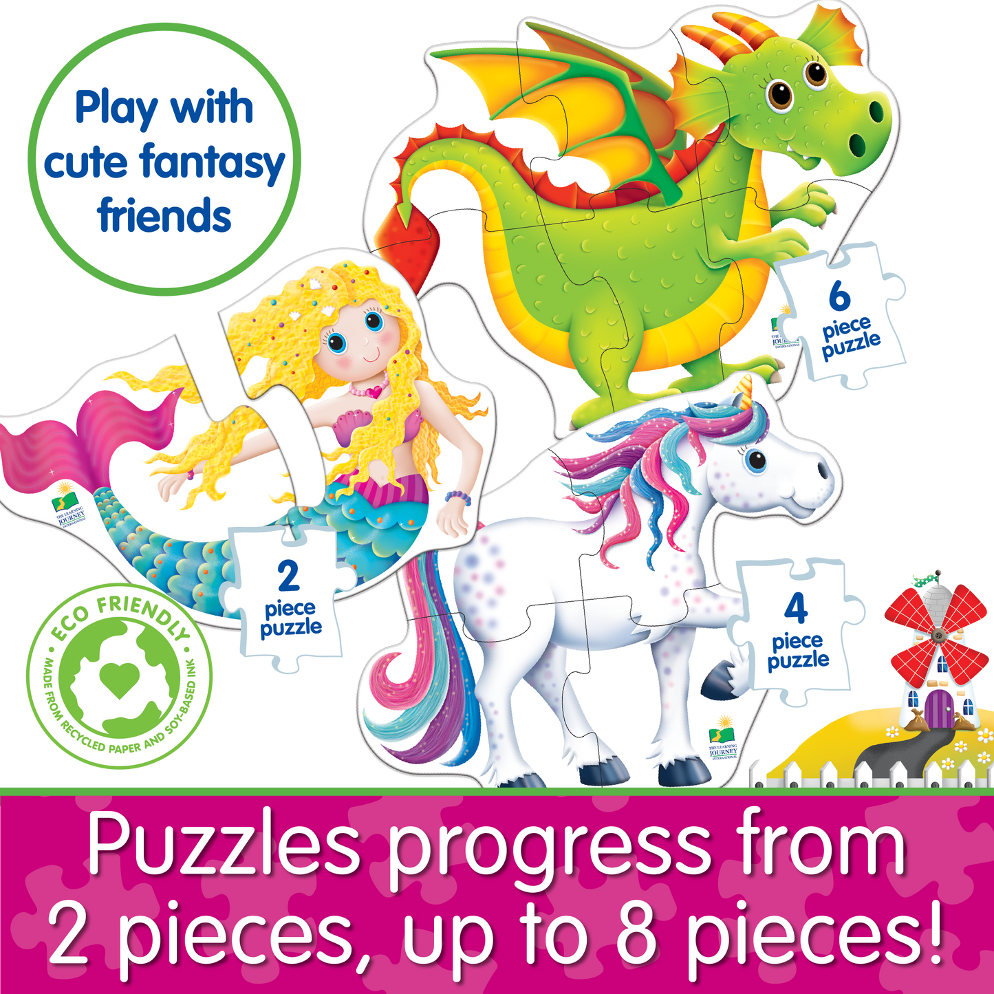 My First Puzzle Sets  4-In-A-Box Puzzles - Fantasy Friends (NEW)