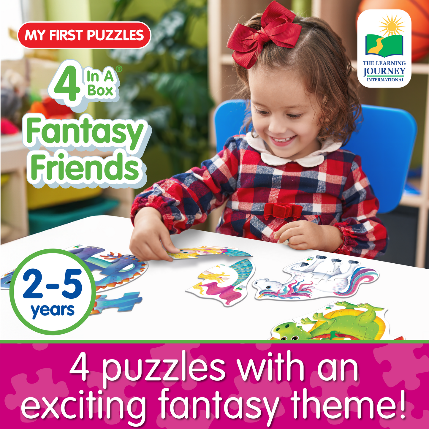 My First Puzzle Sets  4-In-A-Box Puzzles - Fantasy Friends (NEW)