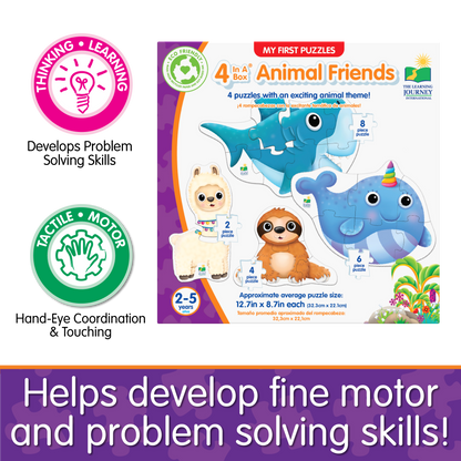 My First Puzzle Sets  4-In-A-Box Puzzles - Animal Friends (NEW)