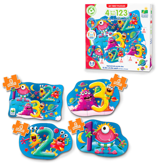 4-In-A-Box 123 Puzzle and packaging