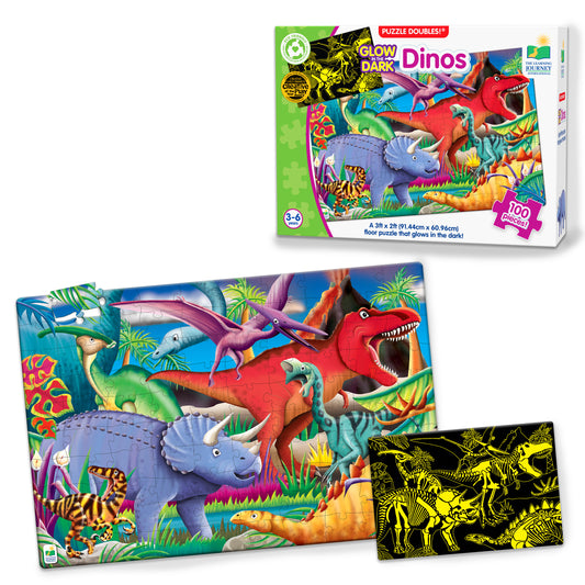 Glow in the Dark - Dinos puzzle and packaging