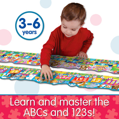 Puzzle Doubles! Giant ABC & 123 Train Floor Puzzles